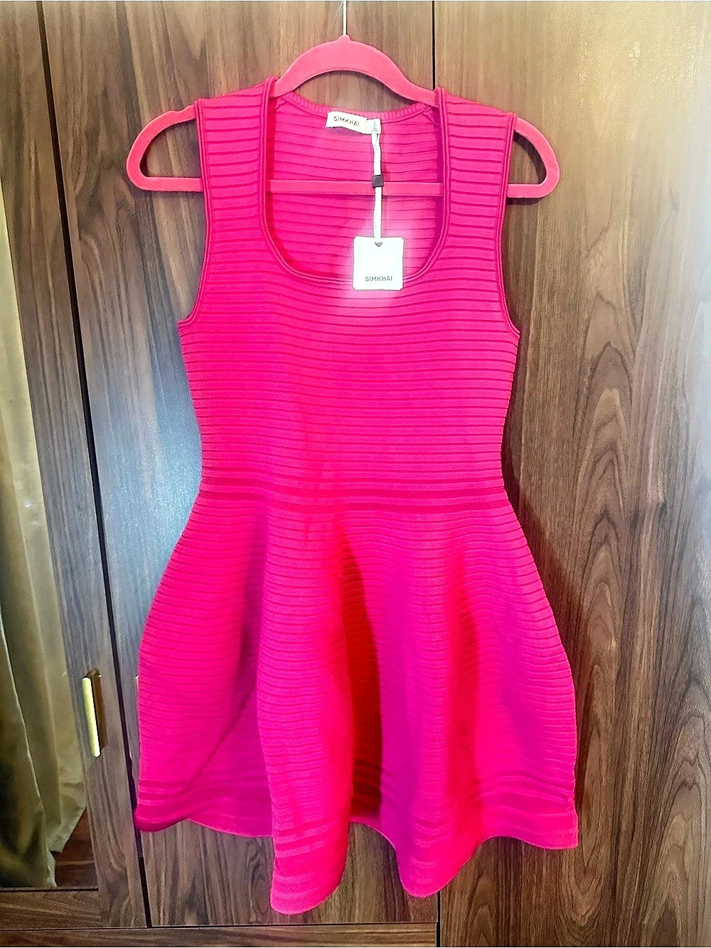 SIMKHAI Indie Knit Mini Dress Pink Sleeveless
